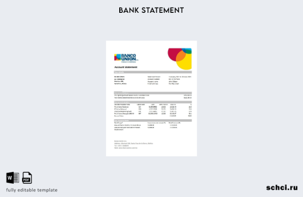 цифровая загрузка шаблона Excel банковской выписки Bolivia Banco Union